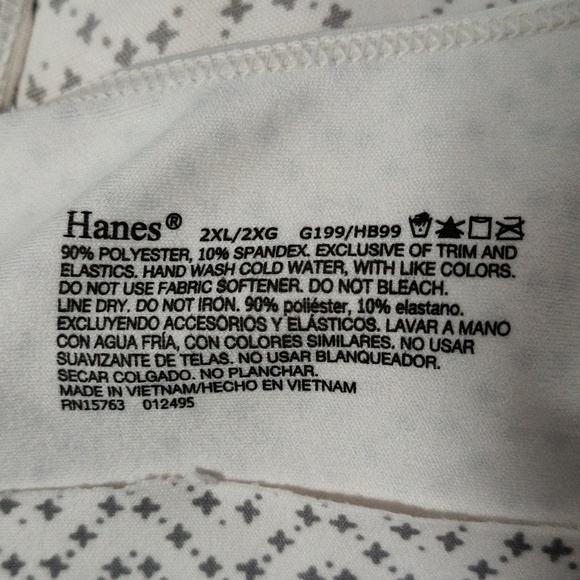 Hanes Wireless Patterned Bra / Size 2X - Picture 5 of 5